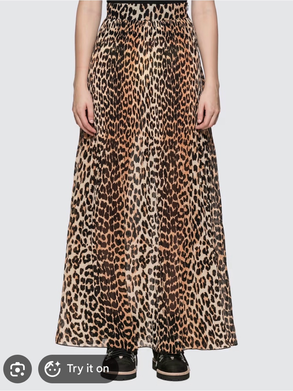 Ganni Leopard-Print Maxi Skirt in Brown and Black